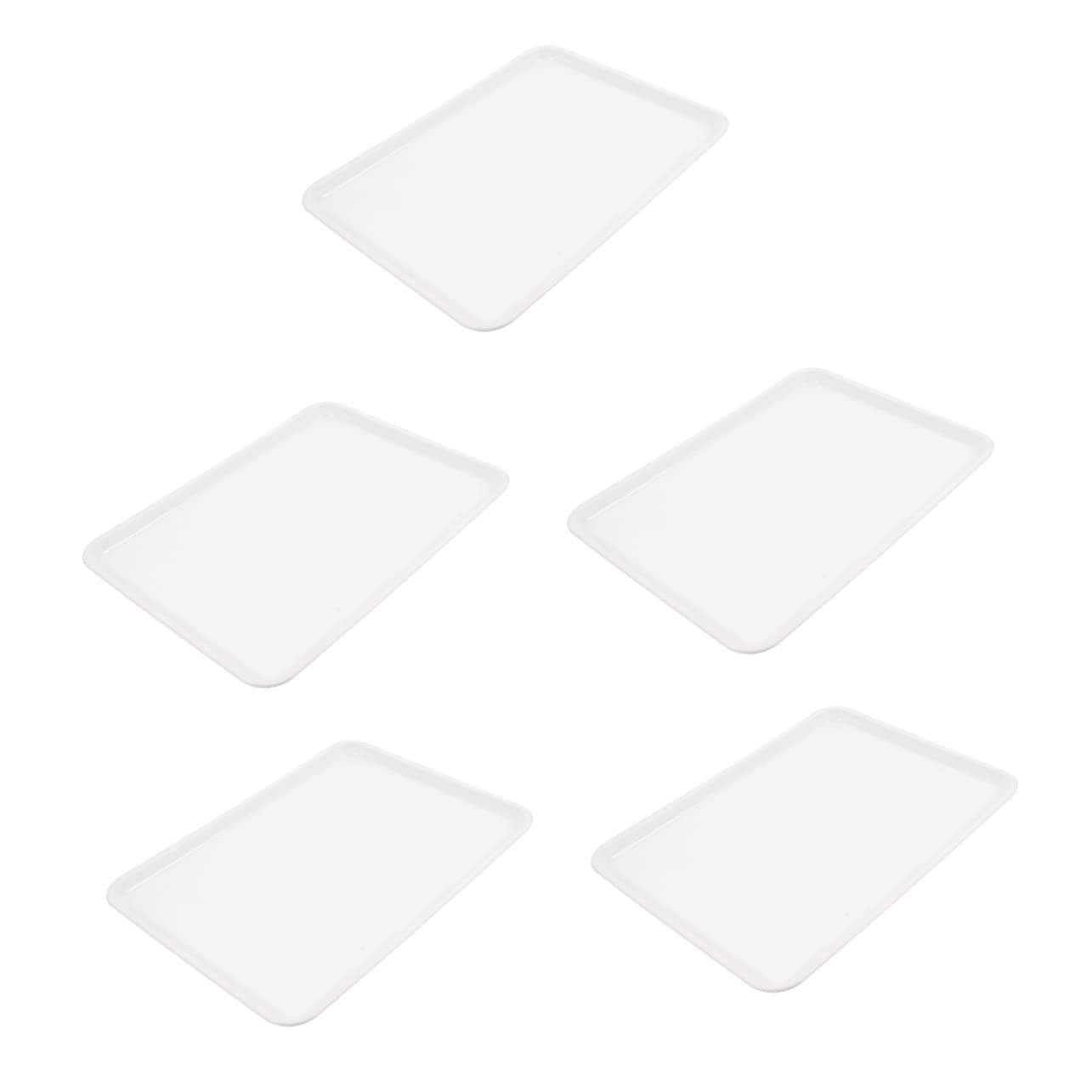 5-Piece Plastic Serving Tray Set for Cake, Snacks, Bread & Fruit - Decorative Kitchen & Party Plates for Dining, Breakfast, Bathroom & Desktop Use