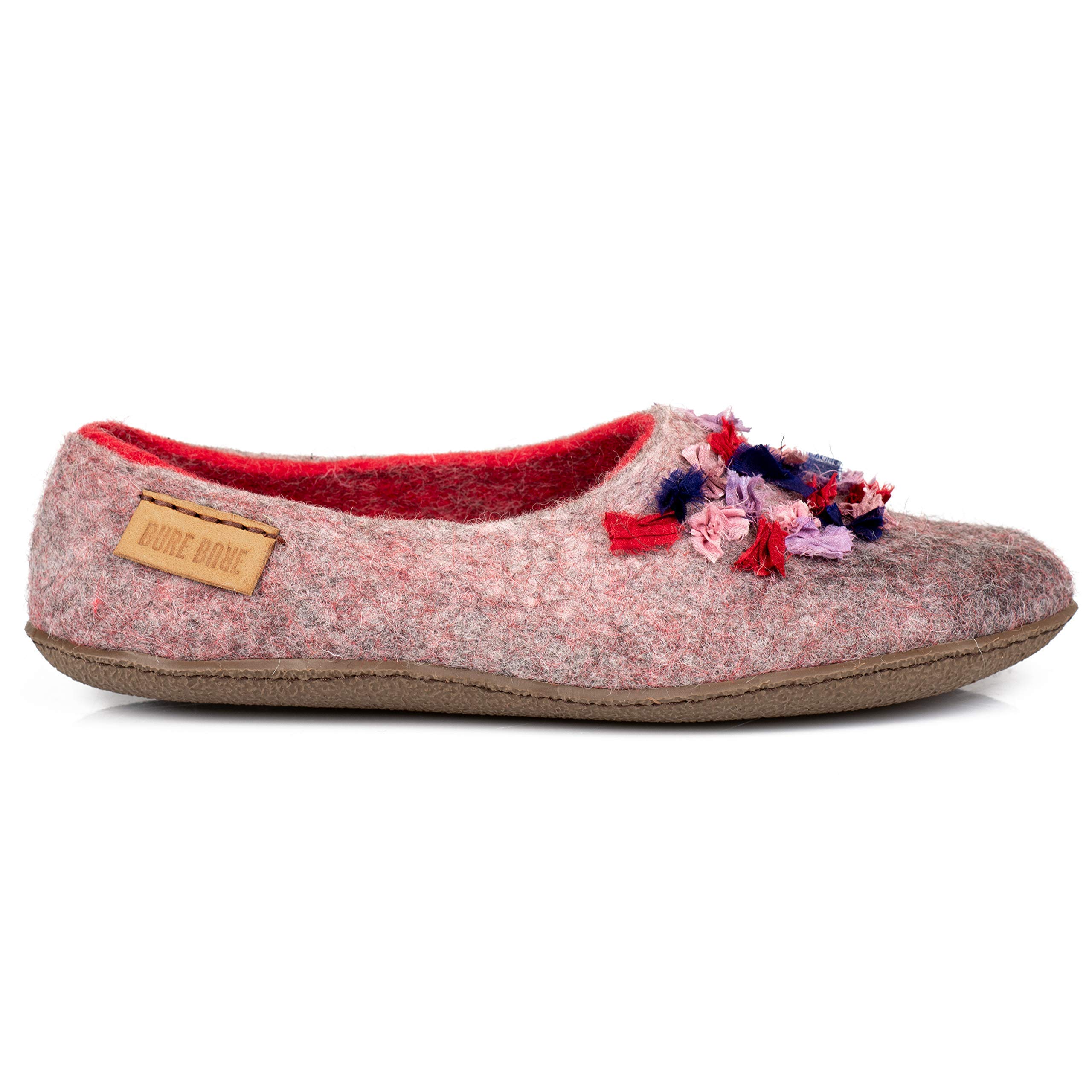 Handmade Wool Slippers with Linen Bag - Personalized Mother's Day Gift for Women - Cozy Home & Spa Relaxation