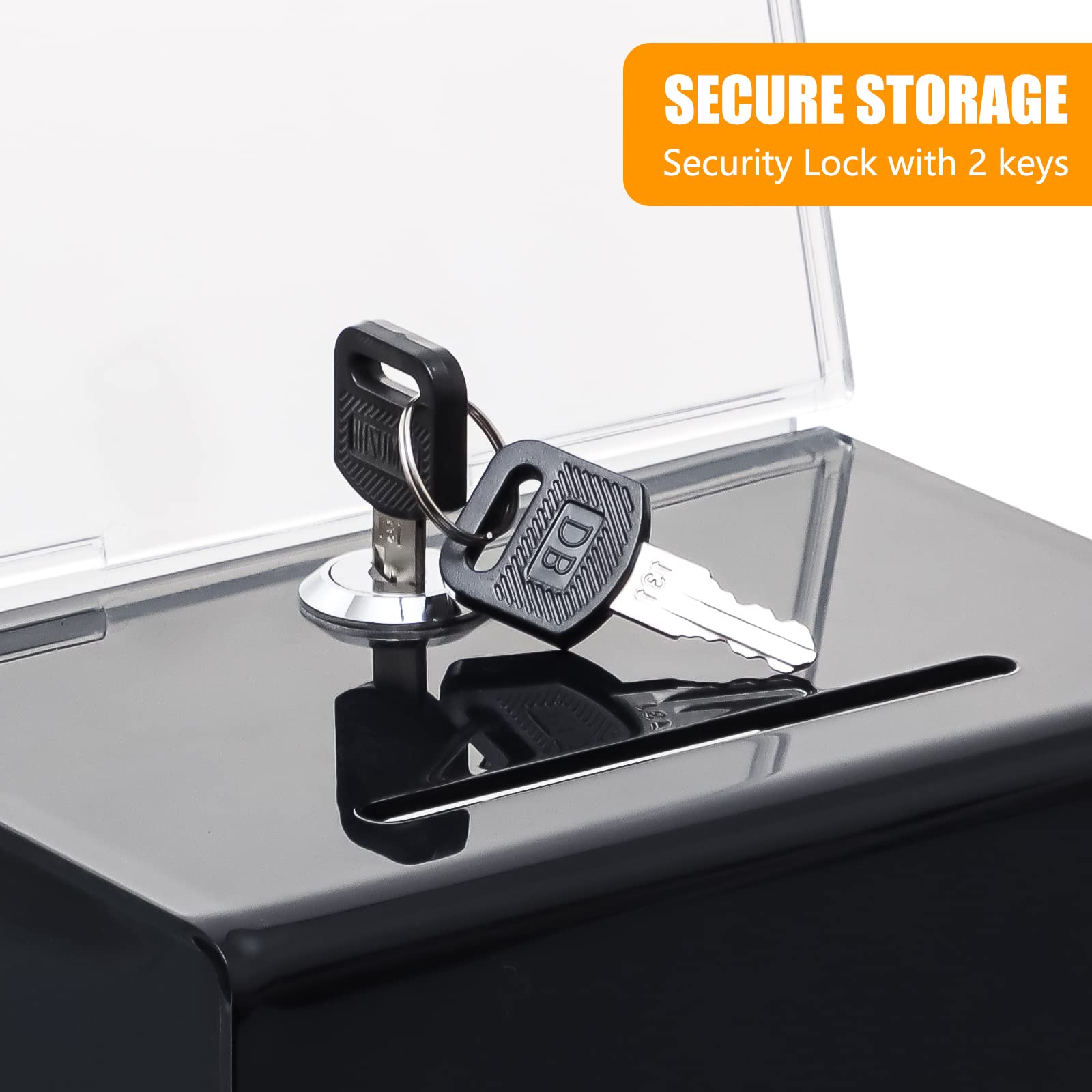 KYODOLED 2-Pack Acrylic Lockable Donation Box with Sign Holder - 6.1