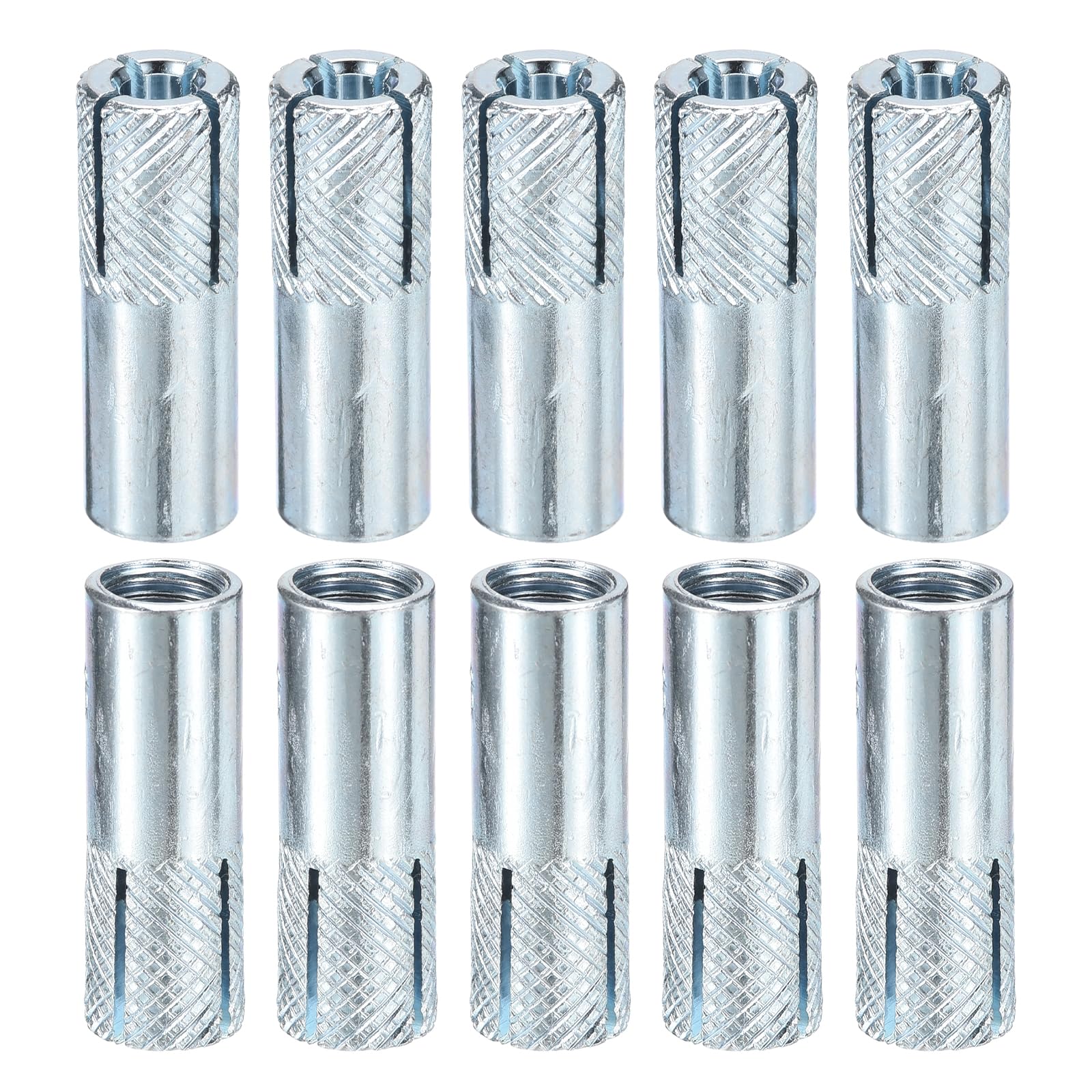 50 Pack M8 x 30mm Carbon Steel Drop-in Anchors for Drywall, Hollow Bricks & Plaster - Heavy Duty Sleeve Expansion Anchors (Silver) - Perfect for Wall Mounting, Shelving & Home Renovation Projects
