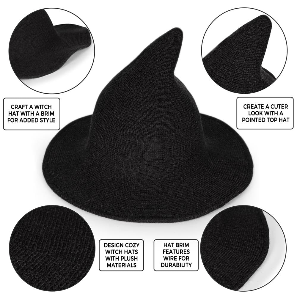 Breezy Valley Witch Hat for Women - Elegant Halloween Party Hat, Witch Costume Accessory | Perfect for Halloween Parties, Cosplay, and Themed Events