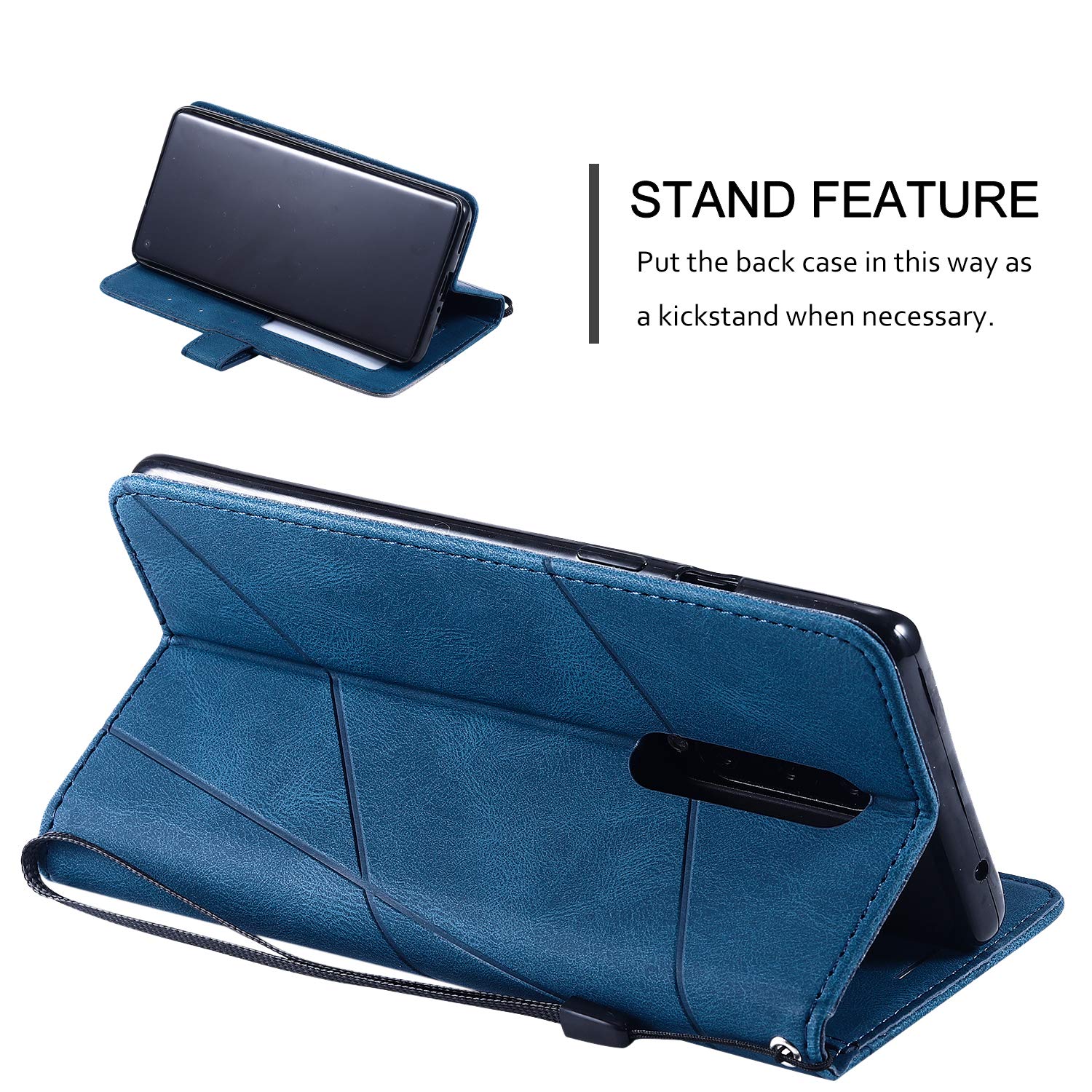 Premium PU Leather Flip Case for OnePlus 8/8 5G (IN2010/IN2011/IN2013/IN2015/IN2019) - Blue Protective Cover with Card Slots | Perfect for Work, Travel & Daily Use