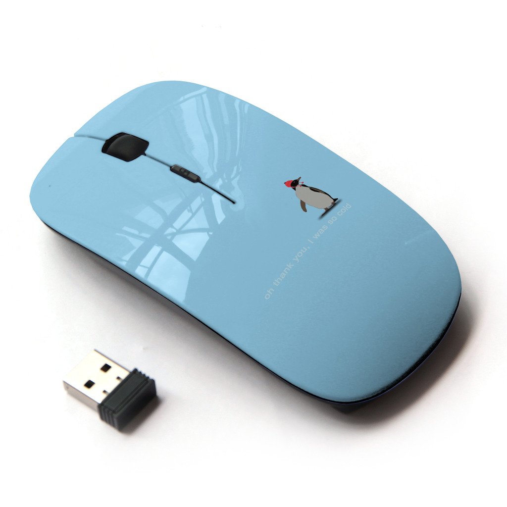 Cute Penguin Wireless Mouse - 2.4G Optical USB Mouse with Silent Click, Ergonomic Design for Laptop, PC, Mac - Perfect for Office, Home, Gaming & Gift Giving