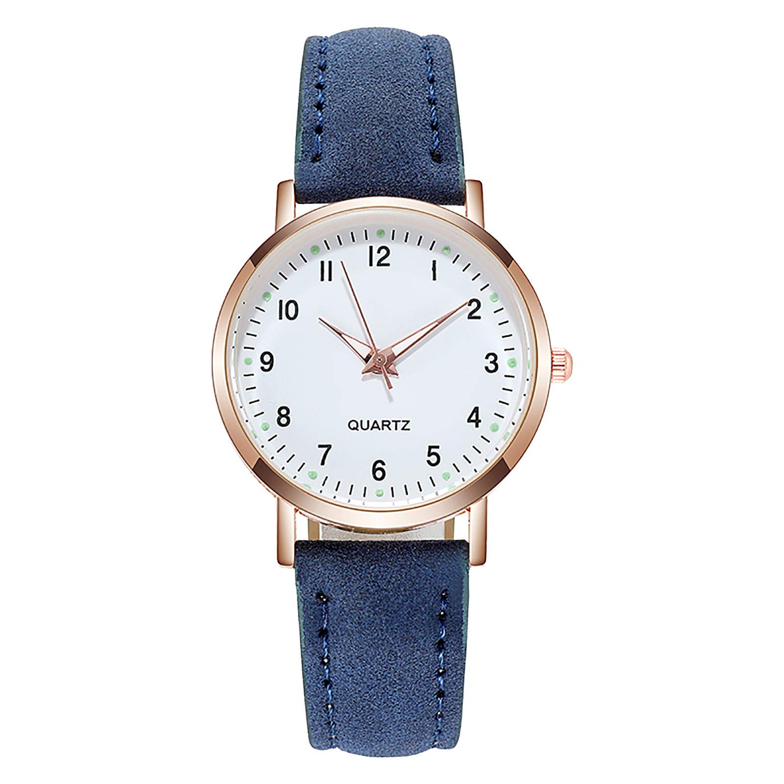 Elegant Petite Women's Watches - Quartz Luminous Diamond-Studded Retro Belt Watch for Ladies (Blue, One Size) | Perfect for Office, Date Night & Special Occasions