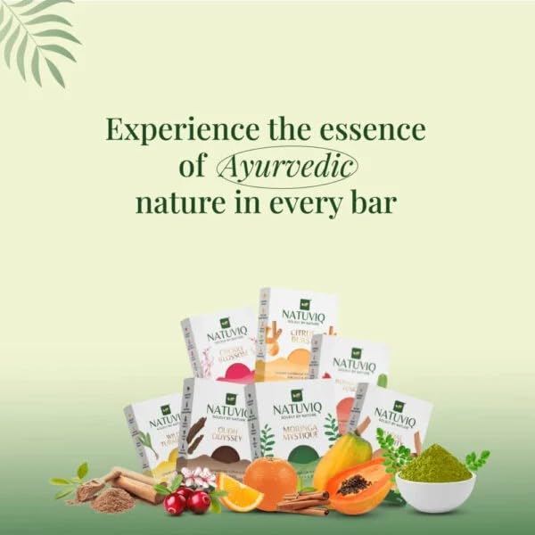 Natuviq Organic Handmade Cold-Processed Bath Soap for Sensitive Skin - 100g Each, Pack of 3 | Natural Vegan Soap for Babies, Kids & Adults | Gentle Cleansing for Normal to Oily Skin | Perfect for Daily Shower, Spa & Gift Giving