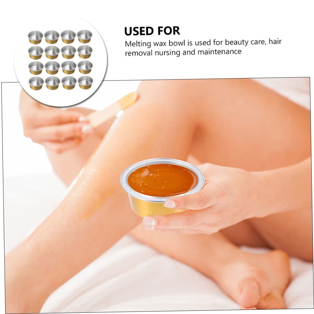 iPetboom 100 Pcs Golden Aluminum Foil Wax Melting Bowls - Mini Wax Warmer Containers for Hair Removal, Hard Wax Beads & Fragrance Wax | Perfect for Salon, Spa & At-Home Waxing Kits (BPA-Free, Durable)