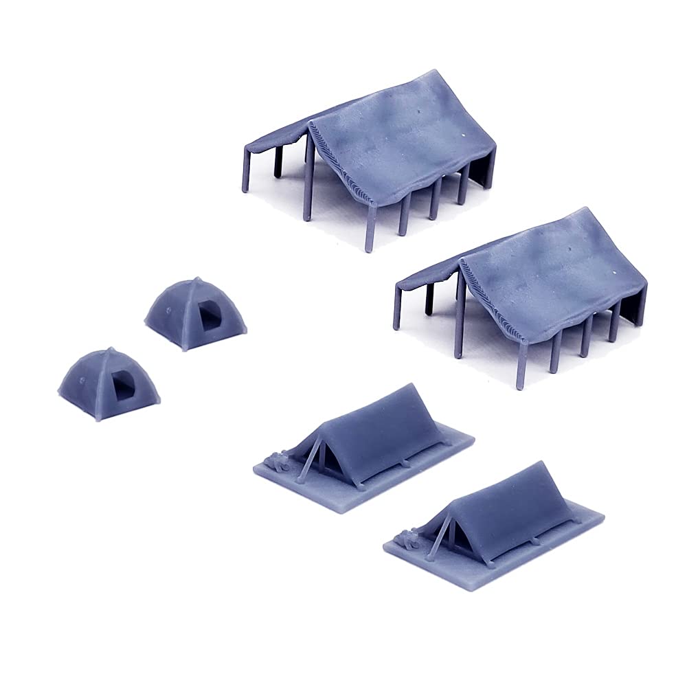 Outland Models 1:160 N Scale Railroad Scenery - Camping Tent Set for Model Train Layouts | Perfect for Dioramas, Miniature Displays & Hobby Collections