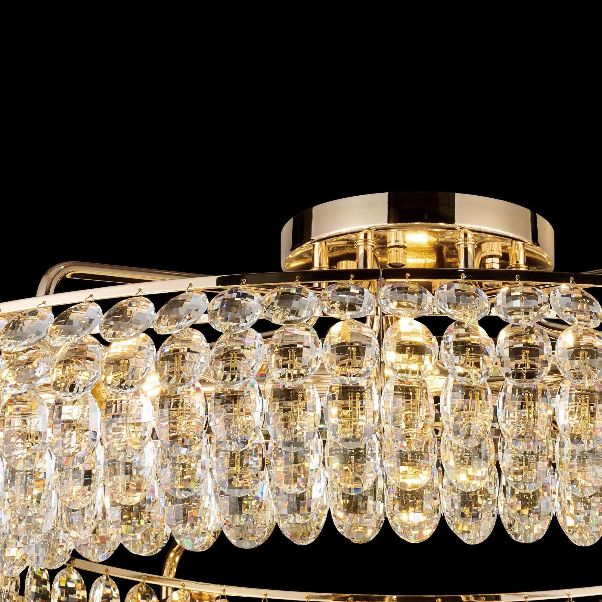 Consten Semi Flush Ring Ceiling Light Fixture with E14 Socket - Perfect for Bedroom, Hallway & Small Space Lighting