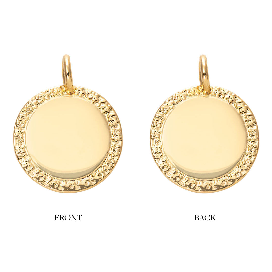 Goldbug Collection Forget Me Not Large Disc Pendant Necklace - Elegant Floral Jewelry for Women - Perfect for Weddings, Anniversaries & Special Occasions