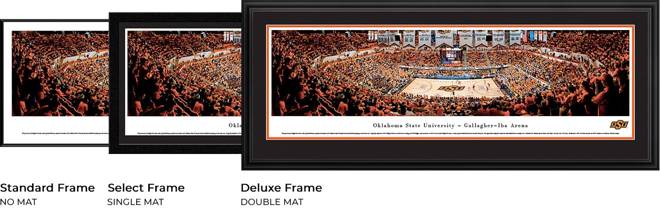 Oklahoma State Cowboys Basketball Poster - Blakeway Panoramas College Sports Wall Art for Home, Office & Game Room Decor