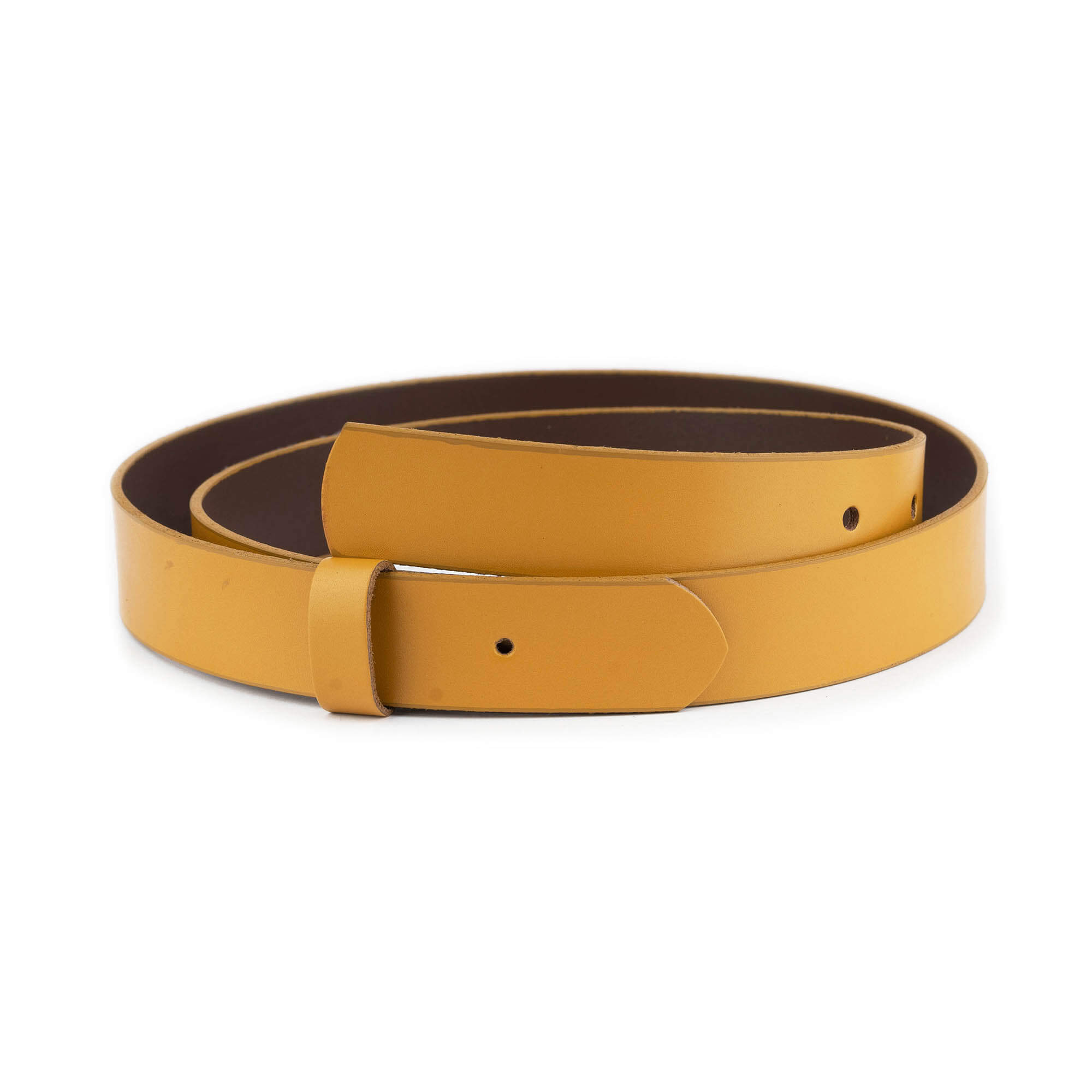 3.0 cm Mustard Yellow Leather Belt Strap for Ferragamo Buckles - Women's Replacement Belt with Premade Holes | Perfect for Casual, Office & Formal Outfits