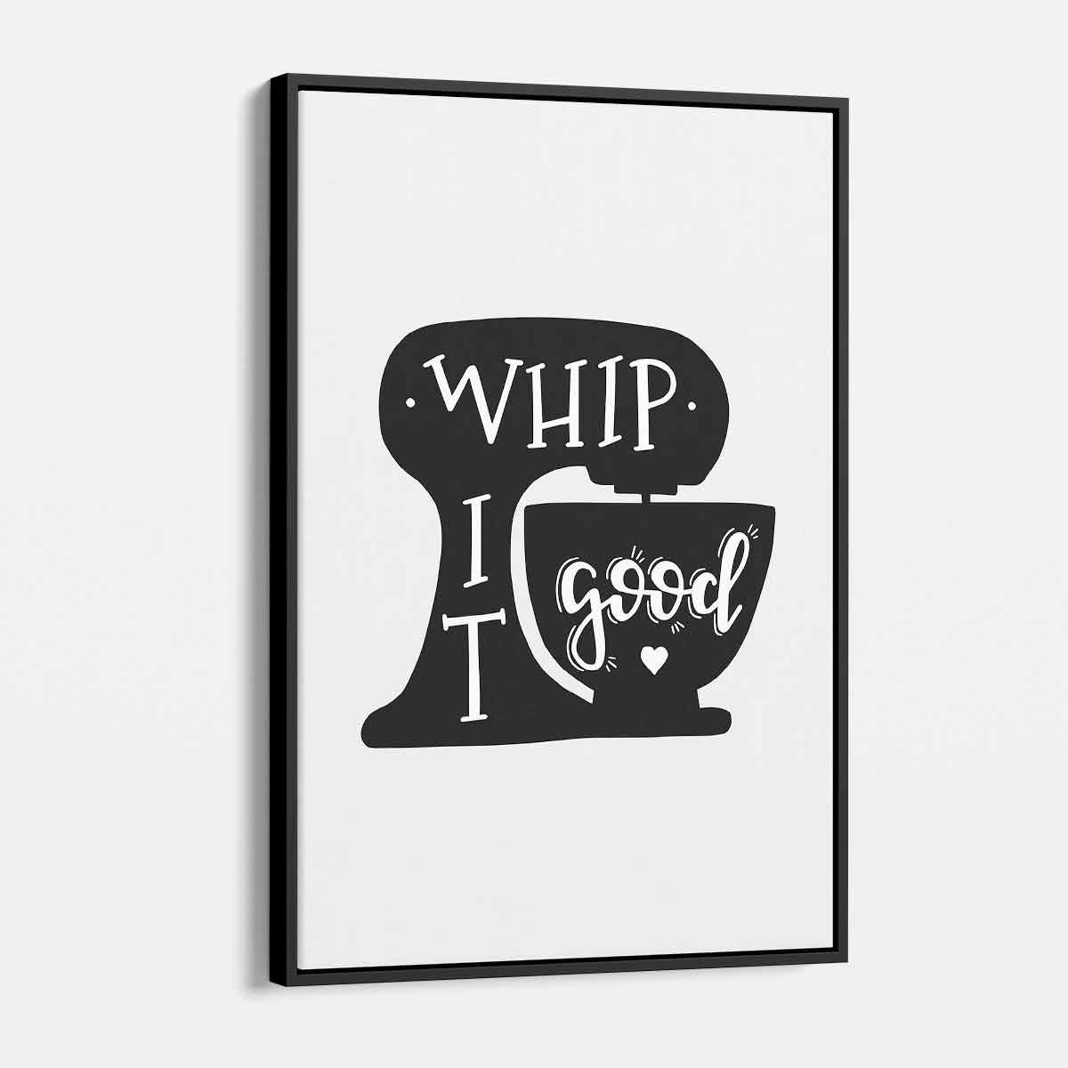 White Whip It Good Wall Art Canvas Print - 48 Inch Modern Home Decor for Living Room, Bedroom & Office