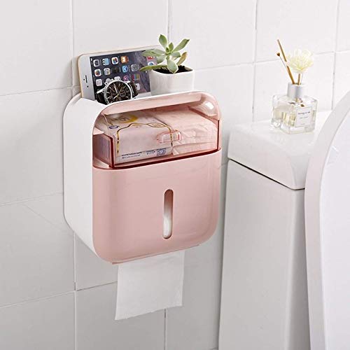 Stainless Steel Waterproof Wall Mount Toilet Paper Holder with Shelf - Bathroom Tissue Roll Storage Organizer for Toilet Paper, Paper Towels & Tissues | Perfect for Small Bathrooms, RVs & Powder Rooms