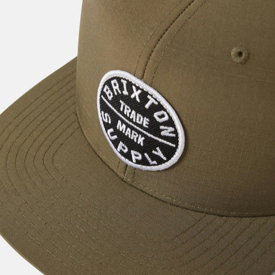 BRIXTON Oath III Snapback Hat for Men - Adjustable Olive Green Baseball Cap for Streetwear & Outdoor Activities