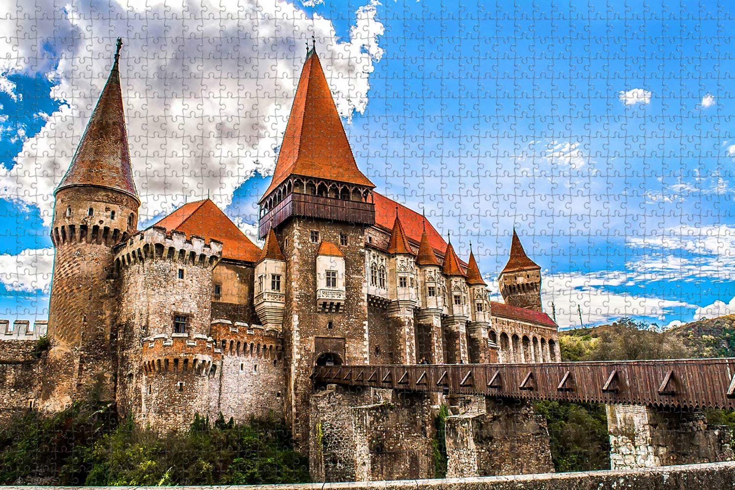 1000-Piece Wooden Jigsaw Puzzle of Hunyad Castle in Transylvania, Romania - Challenging Adult Puzzle for Relaxation & Travel Souvenir - Perfect for Home Decor, Gifts & Family Game Night