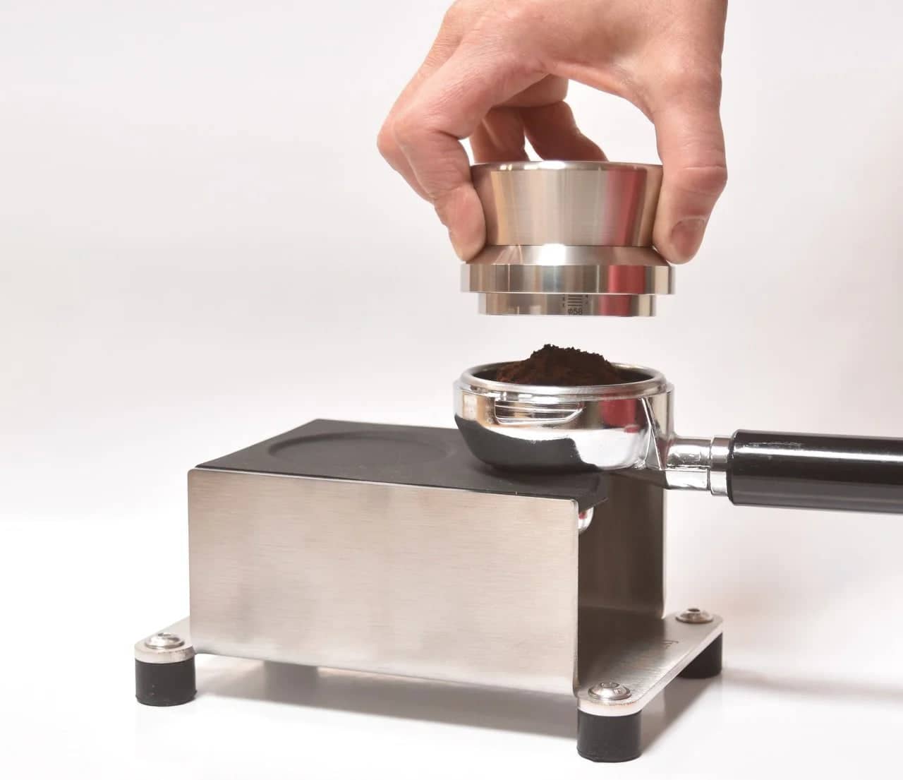 Joe Frex Professional Espresso Tamper & Coffee Distributor - 58mm Stainless Steel 1.2kg Barista Tool for Perfect Coffee Grounds - Ideal for Home & Cafe Use