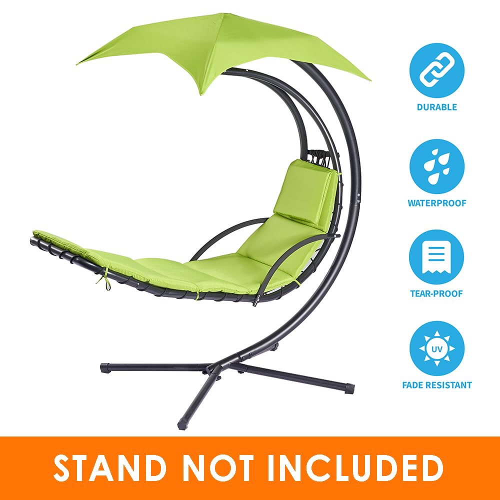 Replacement Cushion and Umbrella for Outdoor Hanging Lounge Chair - Durable Chaise Hammock Chair Accessories for Patio, Garden, and Poolside Relaxation