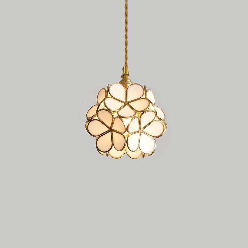 Modern Glass Petal Pendant Light - Elegant Floral Ceiling Lighting Fixture for Dining Room, Kitchen Island & Bedroom Decor