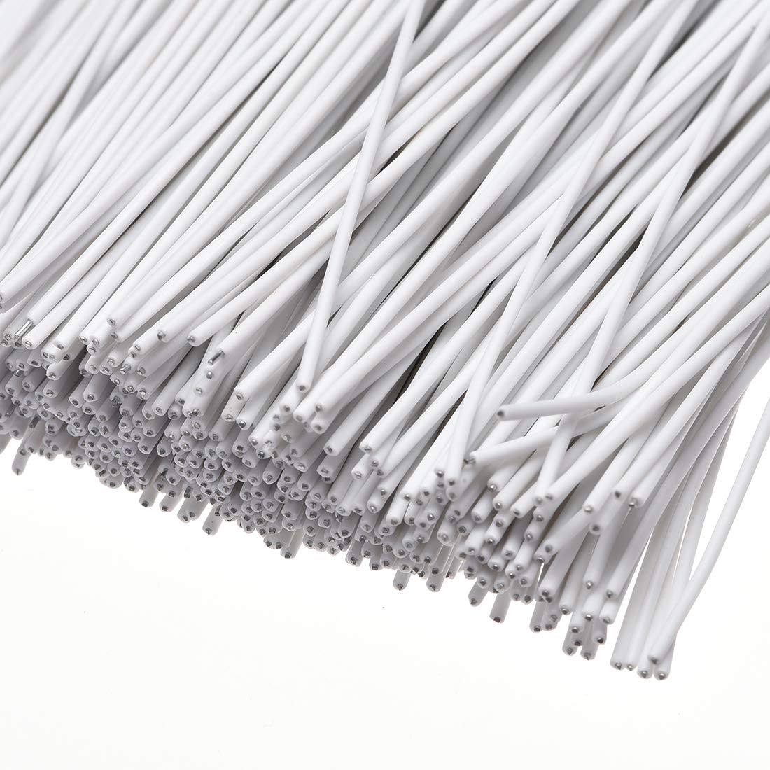 uxcell 1000pcs Metallic Twist Ties 100mm x 1mm - White Plastic Cable Cord Ties for Organizing Wires, DIY Crafts & Home Office Use