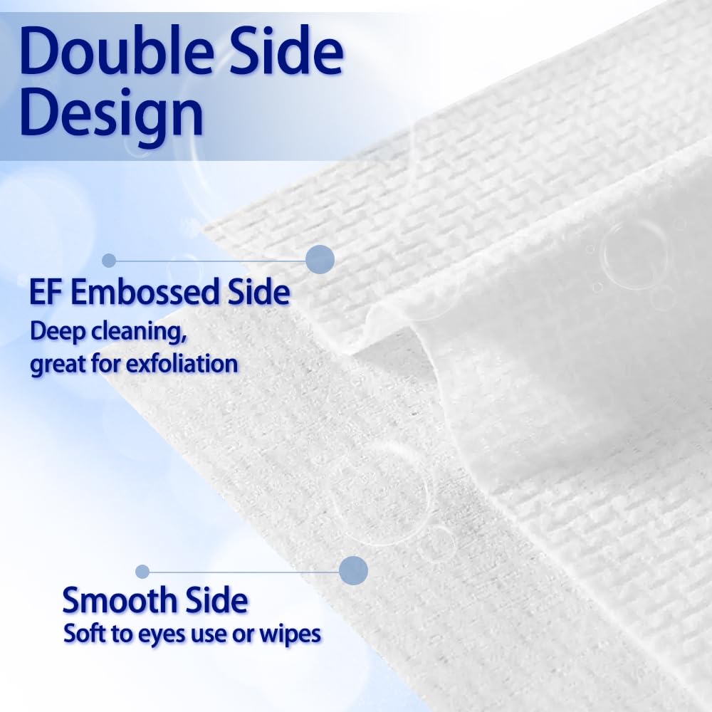 Biodegradable Disposable Face Towels 10x12 Inch - Soft & Skin Friendly Facial Cleansing Wipes for Makeup Removal, 60 Count Pack | Eco-Friendly, Gentle for Daily Skincare & Travel