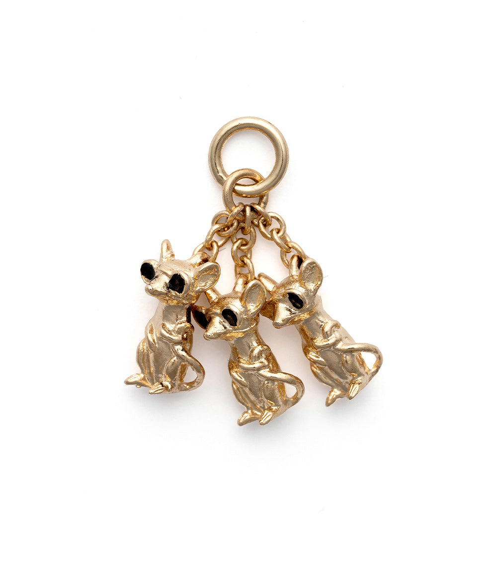 Three Blind Mice Charm - Vintage Silver Mouse Pendant for Jewelry Making & DIY Crafts - Perfect for Necklaces, Bracelets, and Gifts