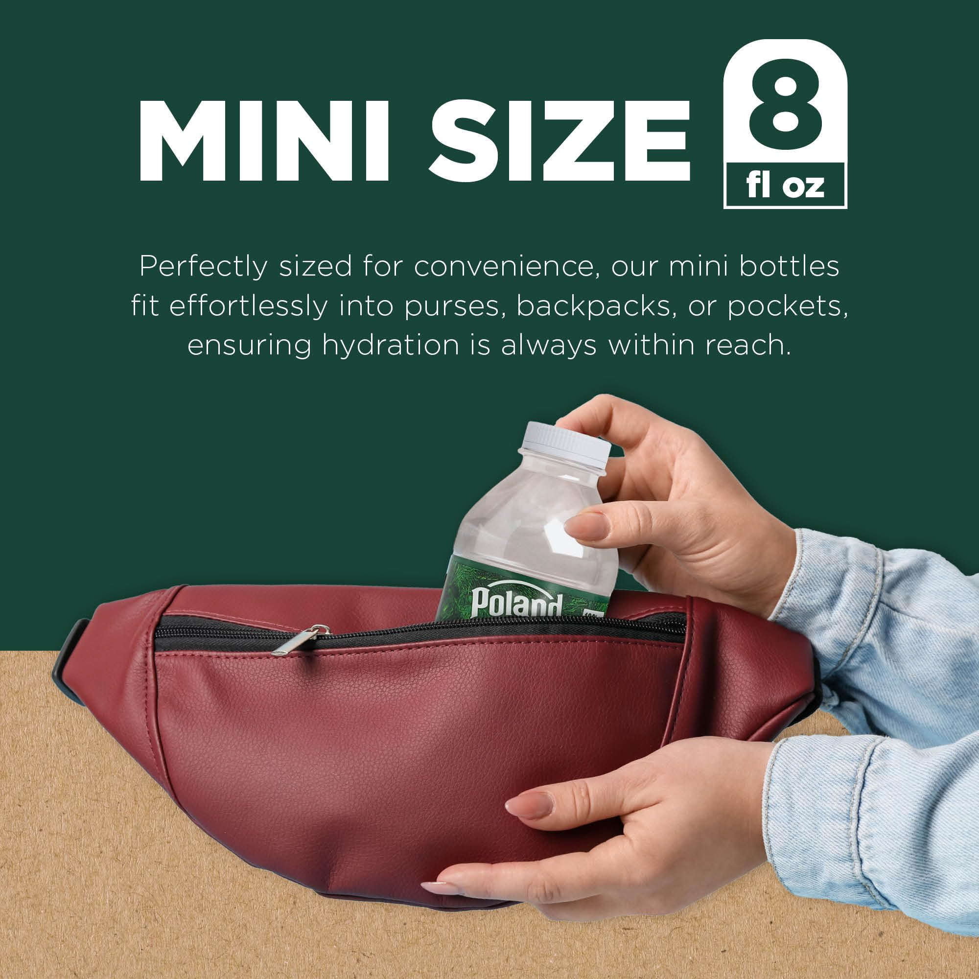 24 Pack 8 oz Mini Spring Water Bottles - Recyclable Disposable Small Water Bottles for Kids & Adults - Perfect for Lunch Boxes, Backpacks, School, Work, Travel, Gym, Hiking and Outdoor Activities