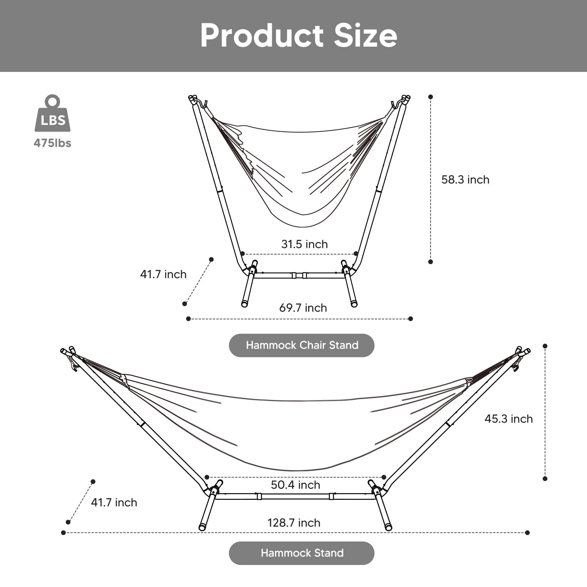 SUNCREAT 2-in-1 Convertible Outdoor Hammock with Stand - Large Patented Purple Stripe Fabric Hammock for Backyard, Garden, Patio & Camping - Perfect for Relaxation, Lounging & Outdoor Adventures