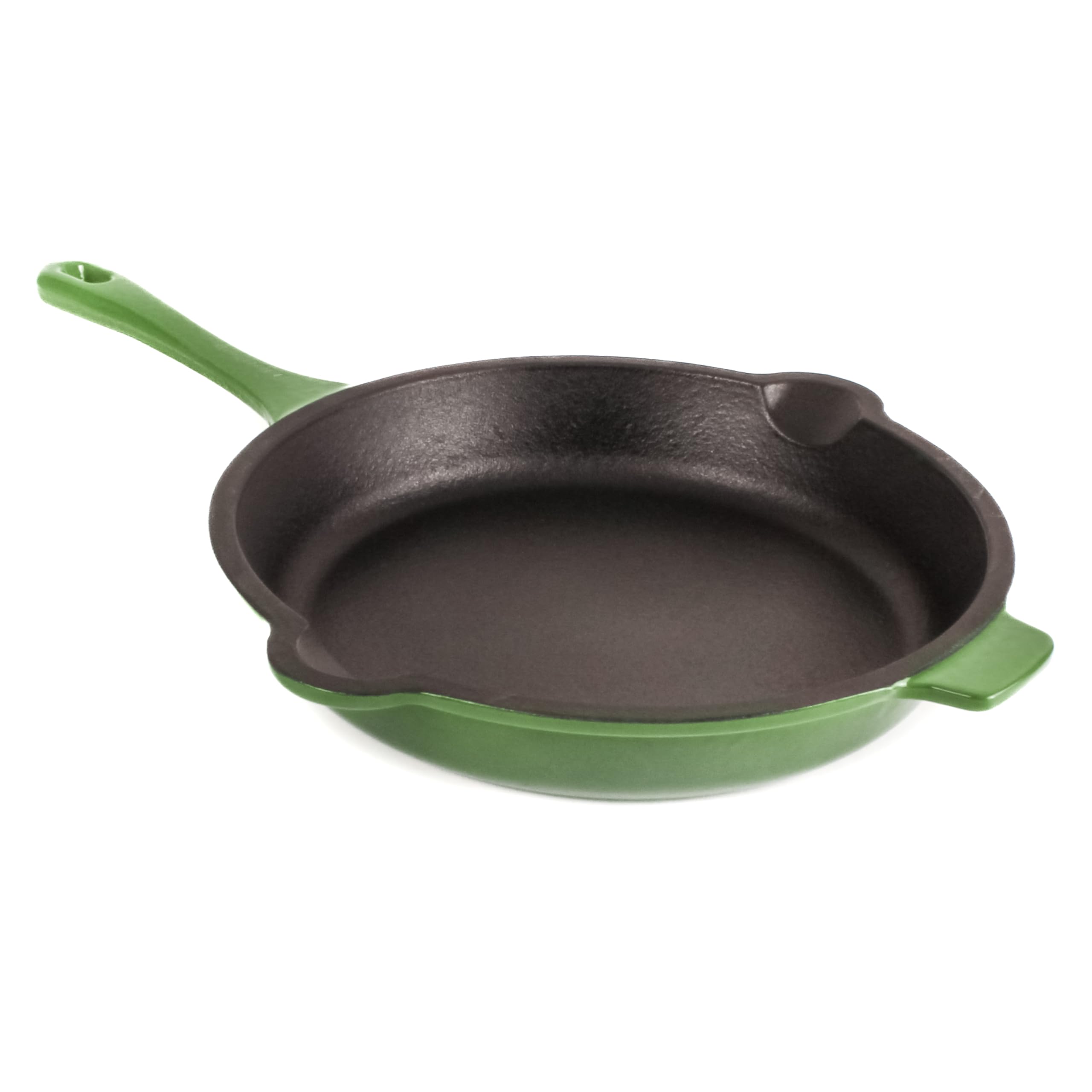 Berghoff 2-Piece Enameled Cast Iron Cookware Set - 10 Inch Fry Pan with Steak Press, Oven Safe to 400°F, Green - Perfect for Searing, Grilling & Baking at Home or Outdoor Cooking