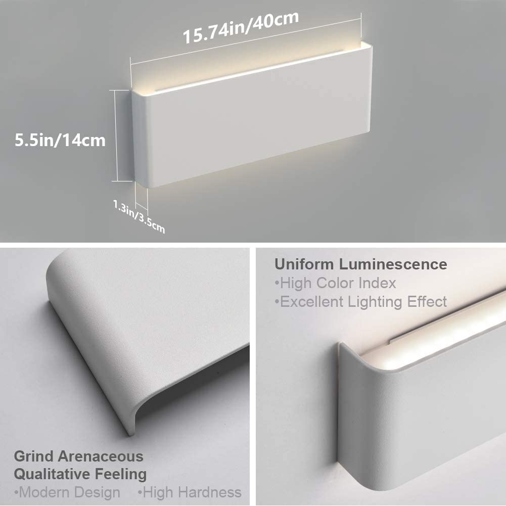 Aipsun Modern Aluminum LED Wall Sconce - Indoor Wall Lighting Fixture for Living Room, Bedroom, Hallway & Corridor - Dimmable Energy Saving Light for Home Decor