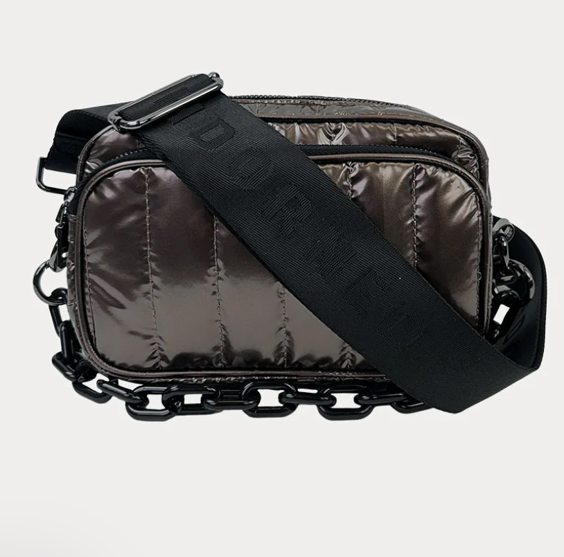 Ahdorned Ramona Quilted Liquid Nylon Crossbody Bag for Women - Stylish Shoulder Purse with Adjustable Strap, Perfect for Work, Travel & Everyday Use