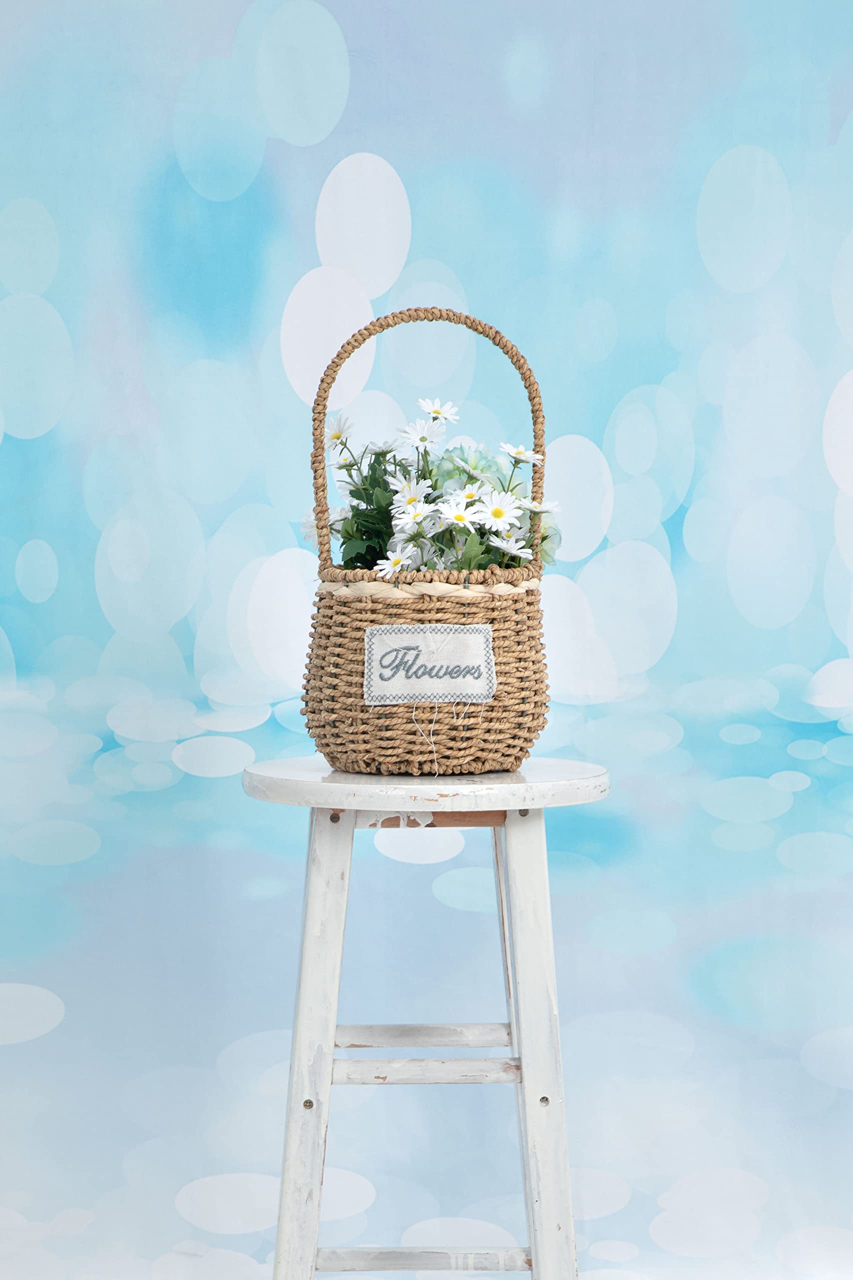 Kate 10x10ft Light Blue Bokeh Photography Backdrop with Glitter Bubbles - Perfect for Children's Birthday Parties, Baby Showers & Photo Studio Backgrounds