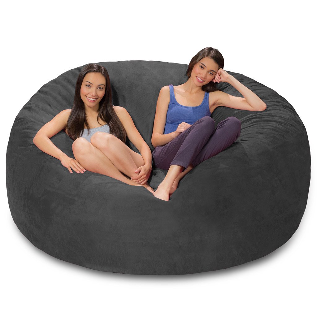 Premium Memory Foam Bean Bag Chair - Ultra Soft Charcoal Micro Suede Cover for Adults & Teens - Perfect for Gaming, Lounging, Movie Nights & Dorm Rooms