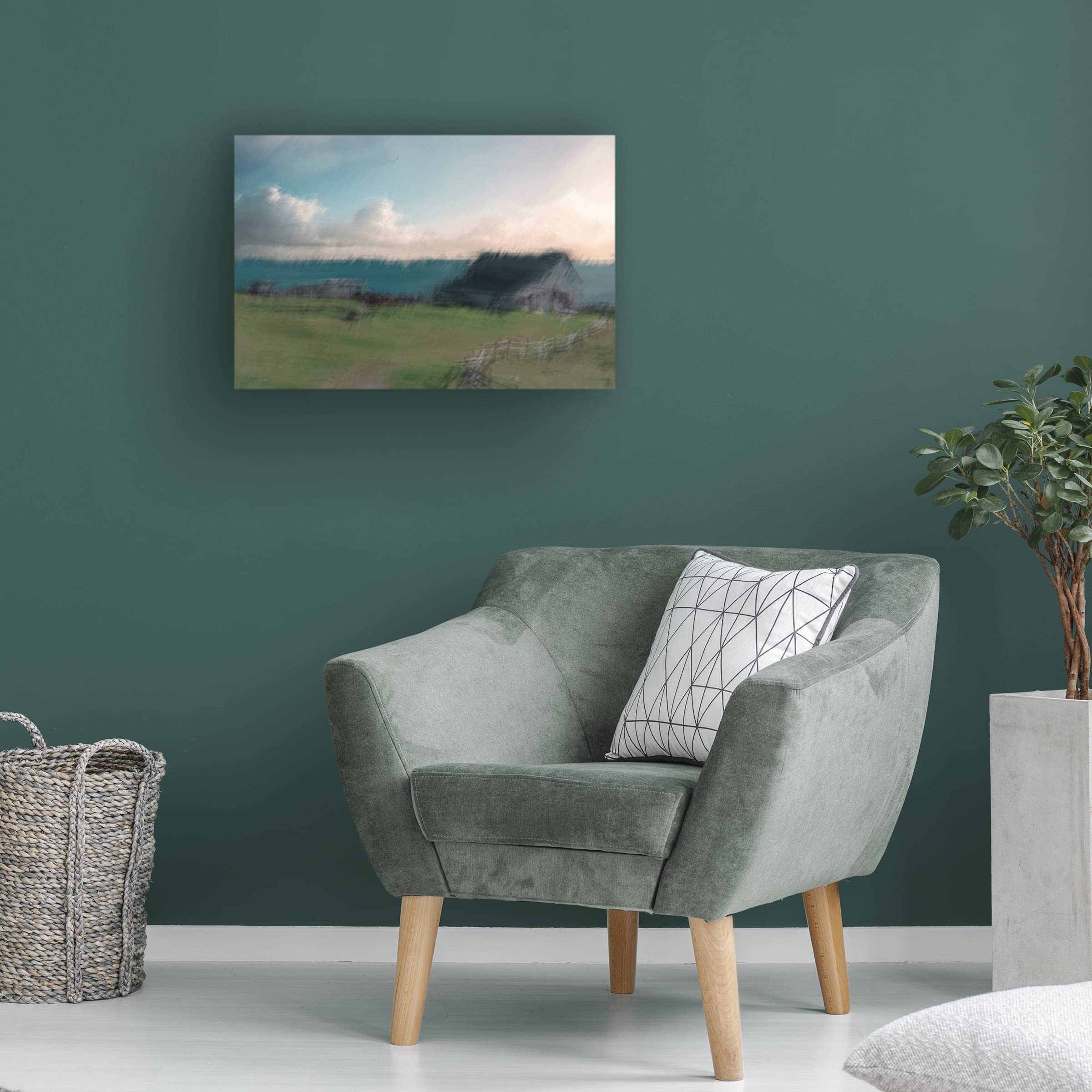David Manlove 'Barn Ocean View B' Canvas Art Print - Coastal Wall Decor for Living Room, Bedroom & Office - Trademark Fine Art Collection
