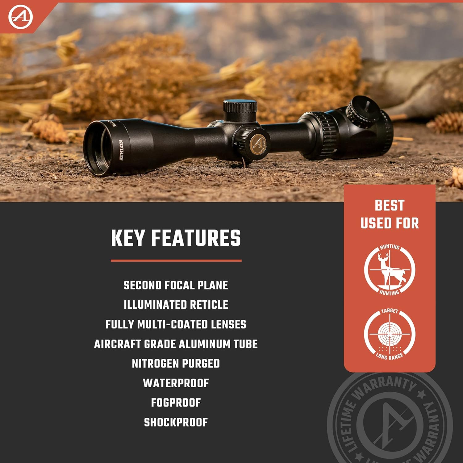 Athlon Optics Talos 3-12x40 SFP Riflescope - Second Focal Plane Rifle Scope for Hunting, Shooting & Tactical Use | Durable & Precise Optics for Outdoor Adventures