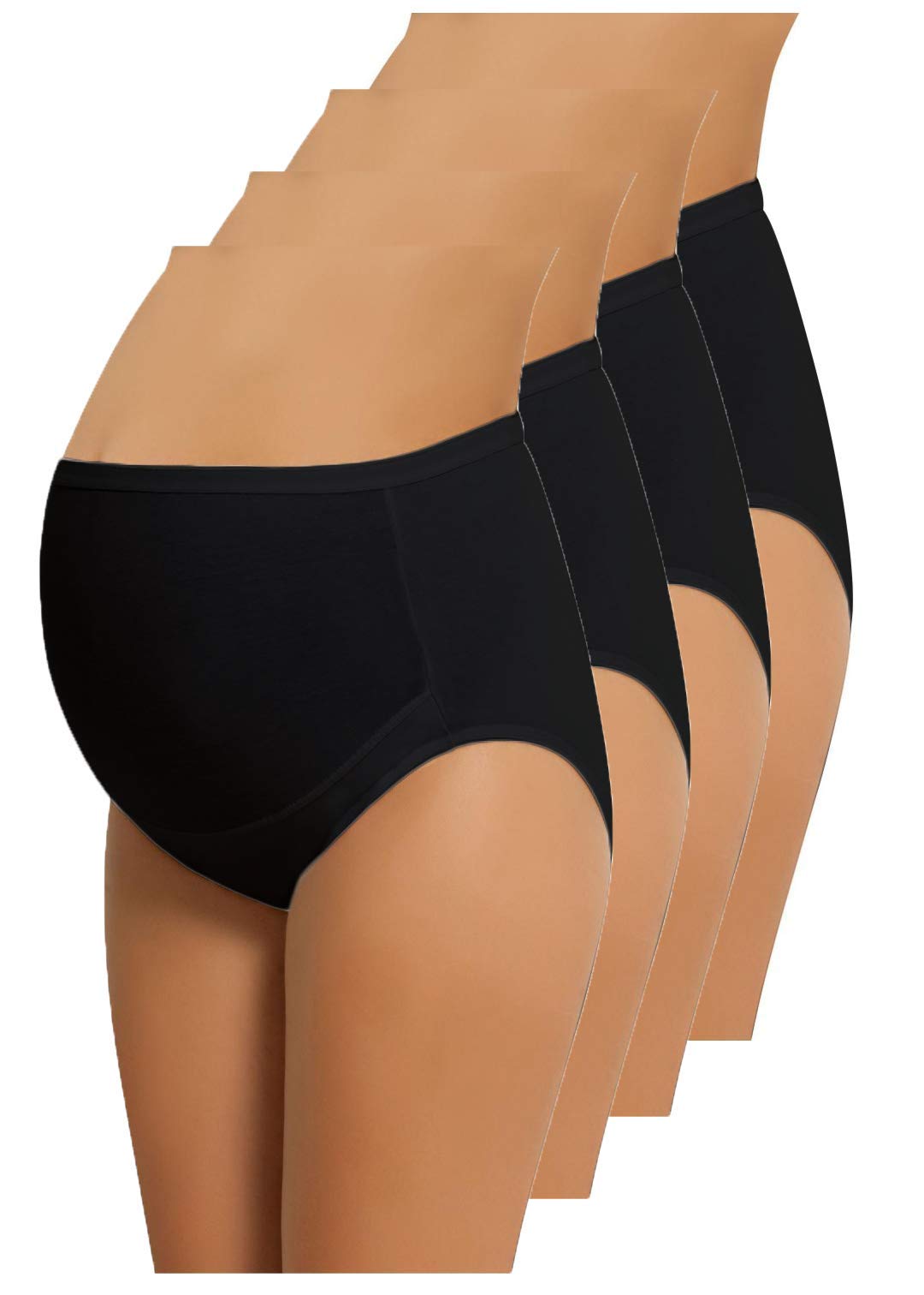 Comfortable Women's Cotton Maternity Underwear - Adjustable High-Cut Briefs (4-Pack) for Pregnancy & Postpartum Support | Soft Breathable Panties for Everyday Wear
