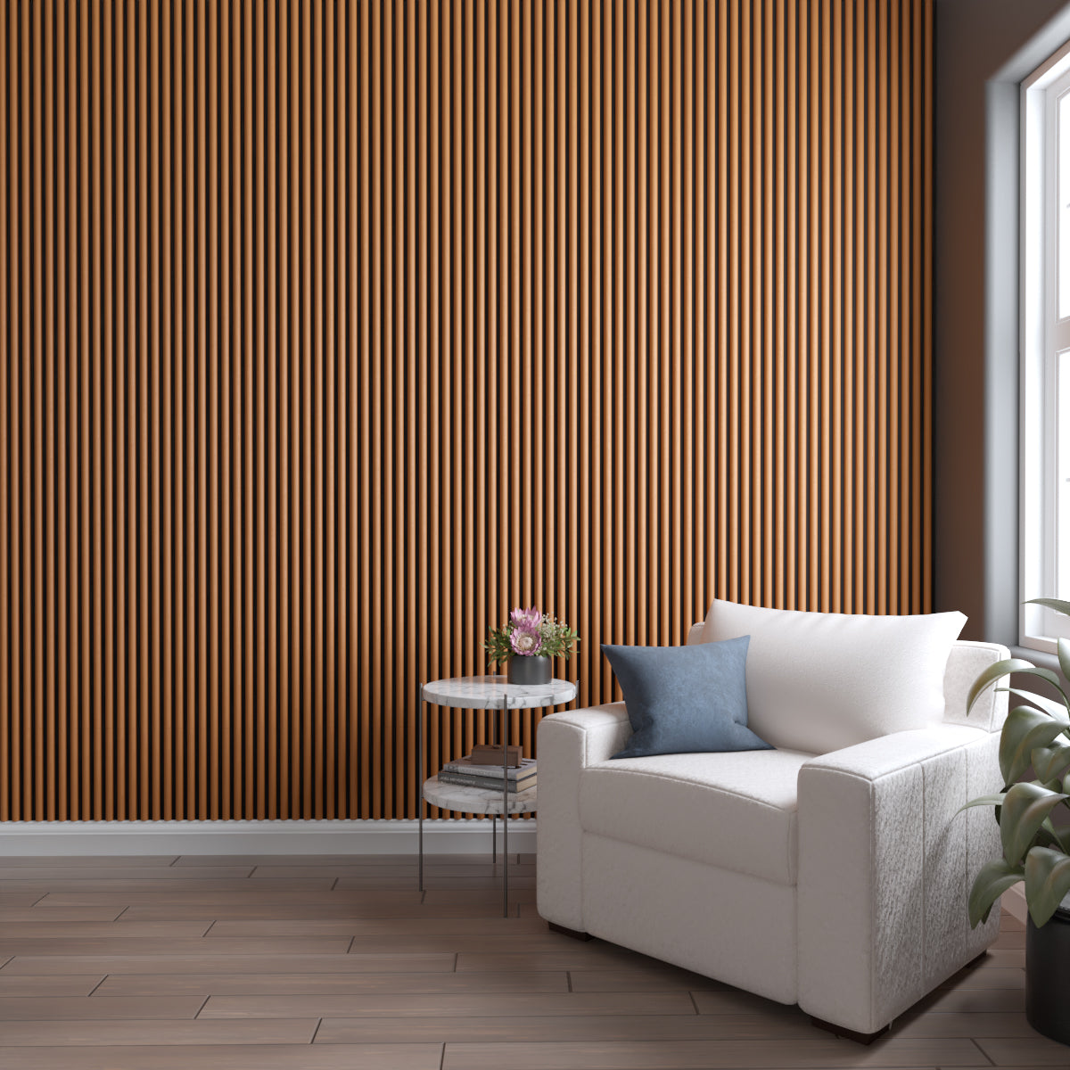 Acoustic Slat Wood Wall Panel - Half Round Slats for Home & Office Soundproofing & Decoration | Perfect for Living Room, Bedroom, and Conference Room