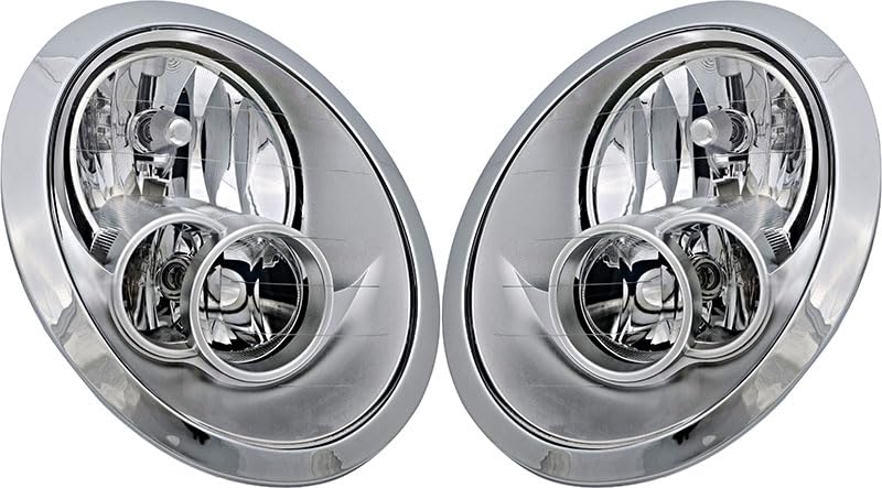 Mini Cooper Headlight Lamps Set - Compatible with 2005 2006 2007 2008 Models - Halogen Replacement for Driver & Passenger Side - Perfect for Night Driving and Enhanced Visibility