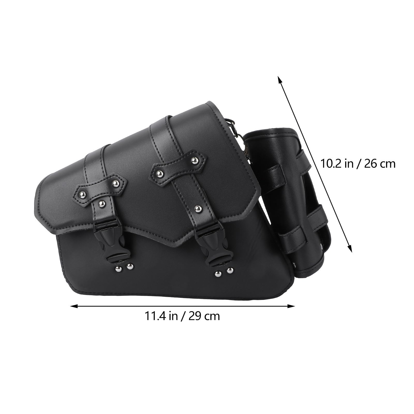 Garneck Motorcycle Swingarm Bag with Metal Buckle - Left Side Quick Release Black Storage Pouch for Harley Sportster, Night Rod & Shadow - Perfect for Road Trips & Daily Commuting