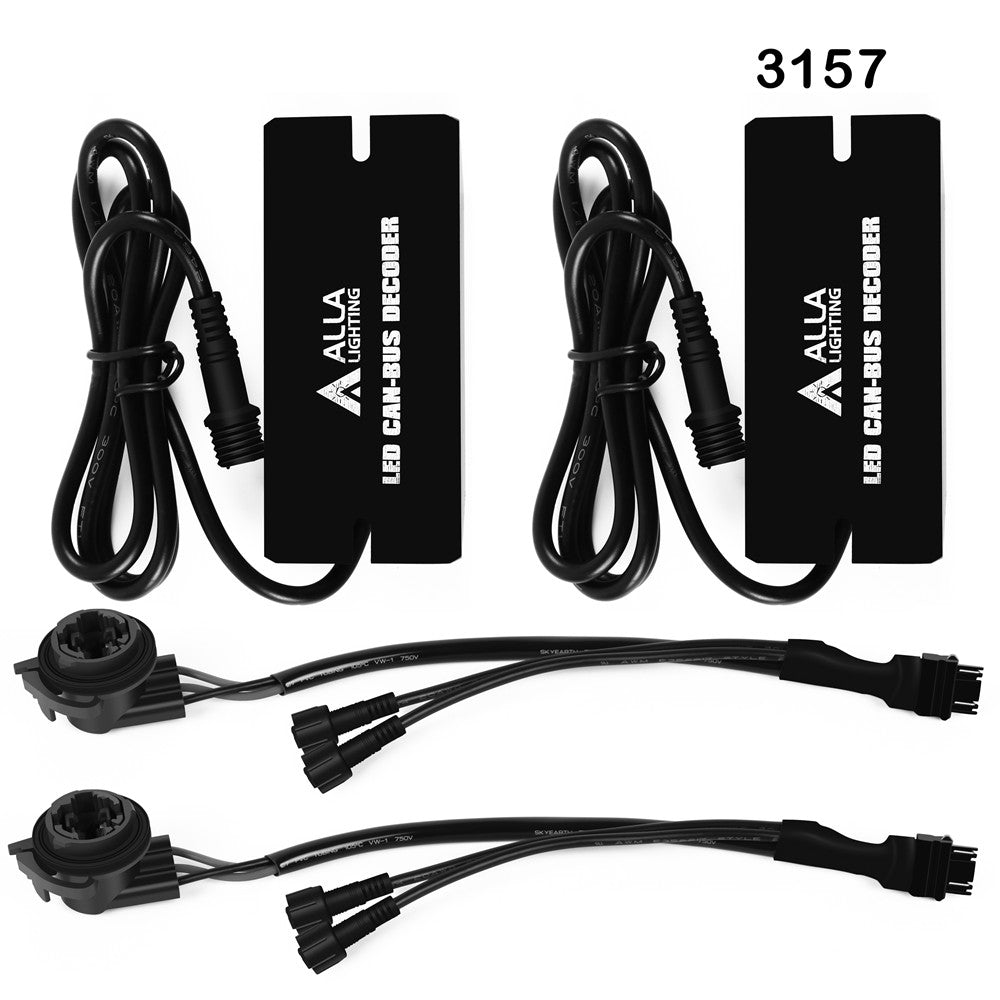 T25 3057 3157 CANBUS LED Bulbs with Resistor Decoder - Fix Hyper Flash & Signal Light Issues - Perfect for Car Tail Lights, Brake Lights & Turn Signals