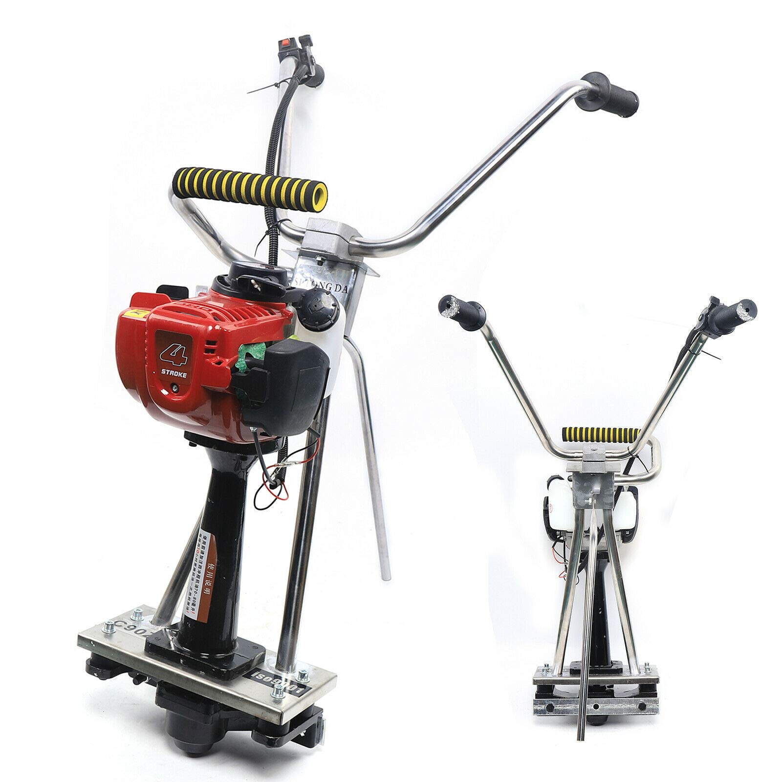 4 Stroke Concrete Vibrating Leveling Machine - Heavy Duty Tamp Beam Surface Finisher & Power Trowel for Concrete Screeding | Professional Soil Compactor & Tamper Machine with Stainless Steel Body | Ideal for Driveway Paving, Patio Leveling & Construction Projects