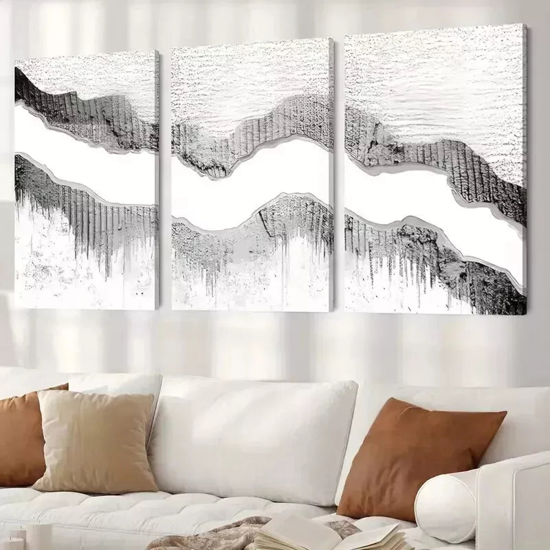 3-Piece Abstract Pattern Canvas Painting Wall Art Set - Framed 50x70cm (20x28in) - High Quality Print - 100% Australian Made - Ready to Hang - Perfect for Living Room, Bedroom & Office Decor