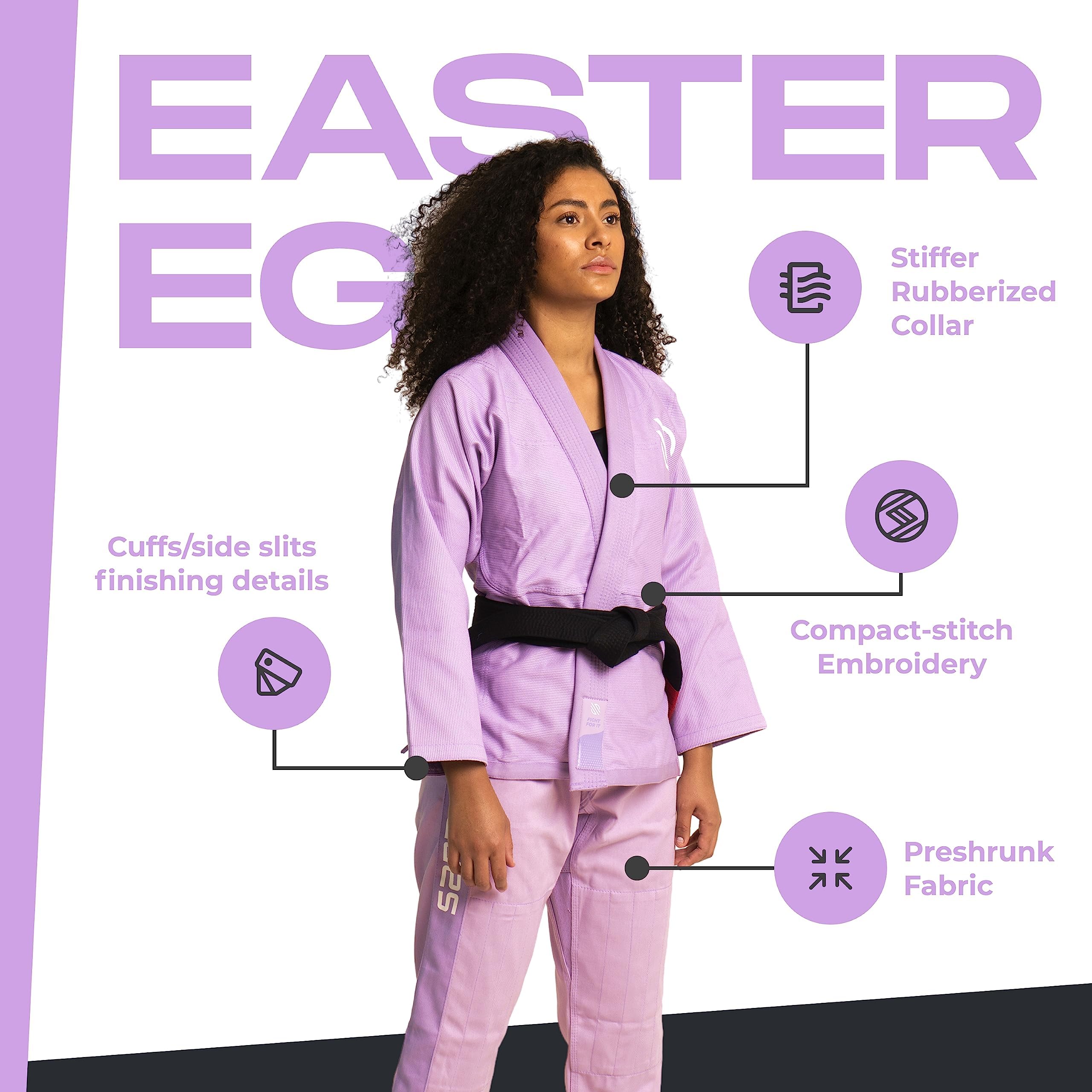 Sanabul Women's Premium BJJ Gi - Lightweight Brazilian Jiu Jitsu Uniform for Training & Competition - Easter Egg Design - Perfect for MMA, Grappling & No-Gi Transition
