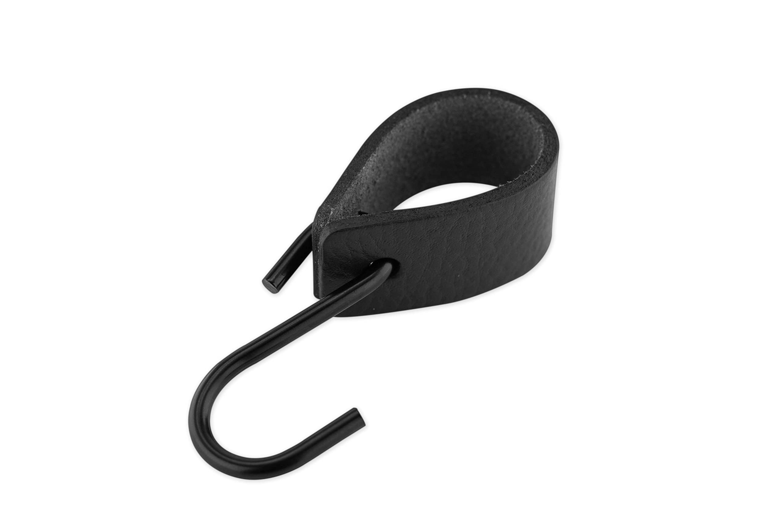 Brute Strength Multifunctional Leather S-Hooks (6-Pack) - Heavy Duty Anthracite Black Coat & Kitchen Hooks for Hanging Coats, Bags, Towels & Utensils - Durable S-Shaped Leather Hooks for Home & Office Organization