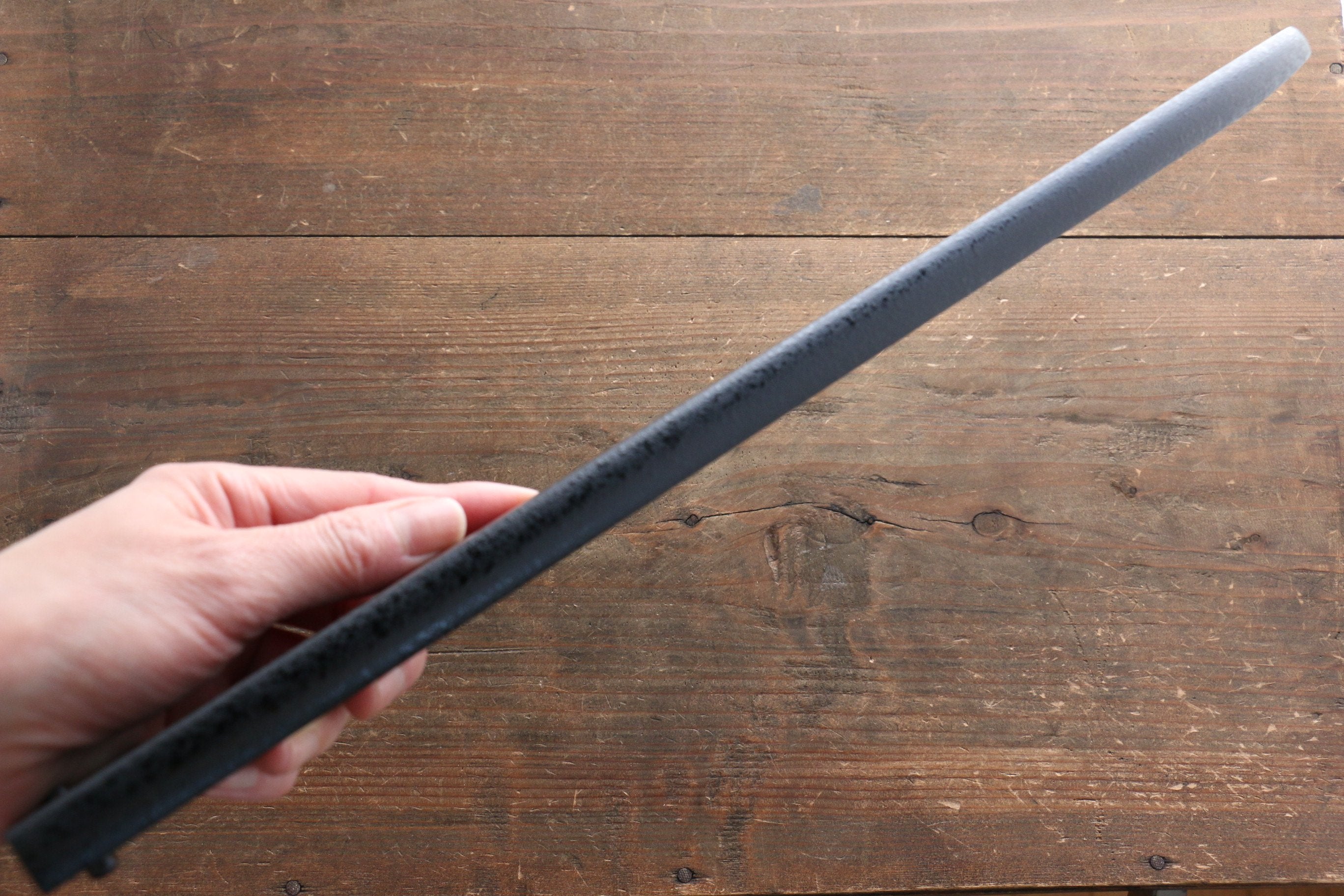 Premium Kuroishime Saya Sheath for 330mm Yanagiba Sashimi Knife - Handcrafted Plywood Pin - Perfect for Japanese Kitchen, Sushi Chefs & Home Cooking Enthusiasts