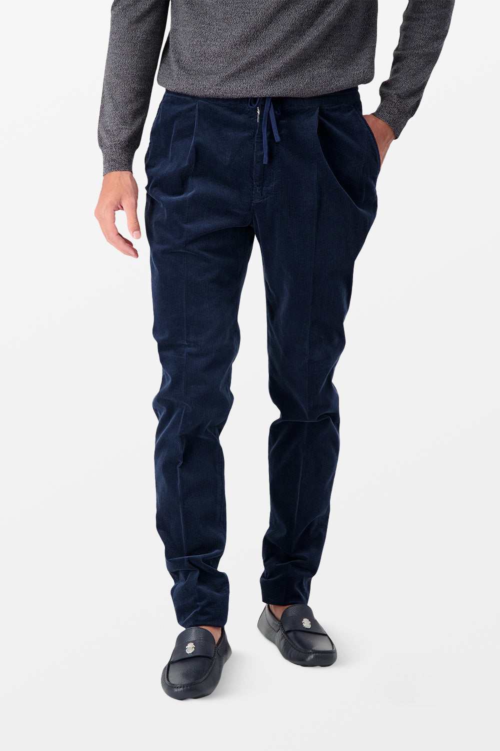 Incotex Blue Casual Trousers for Men - Comfortable Slim Fit Chino Pants - Perfect for Office, Travel & Everyday Wear