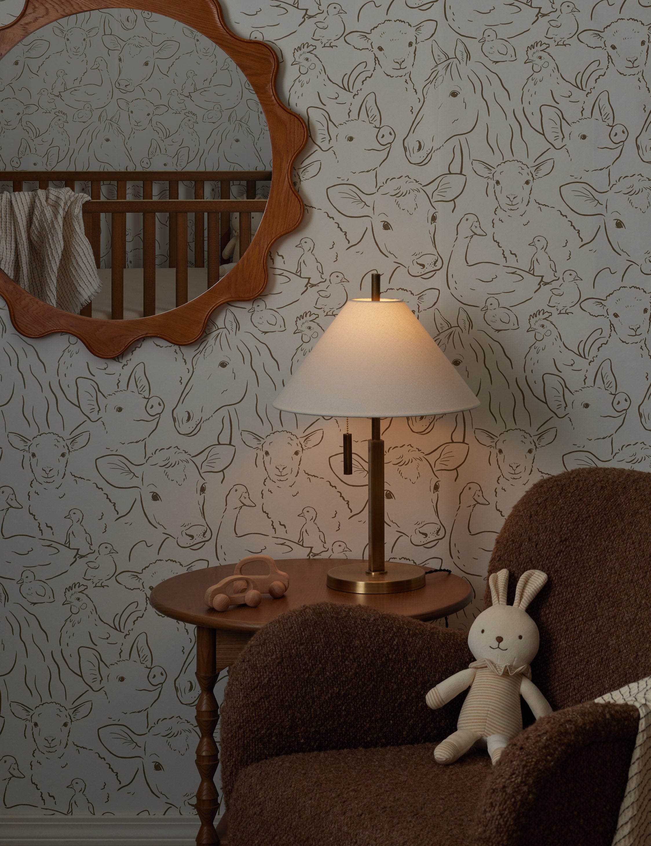 Farm Animals Wallpaper for Nursery & Kids Room Decor - Cute Animal Prints for Walls, Peel and Stick Removable Wallpaper - Perfect for Baby Room, Playroom, and Classroom Decorations