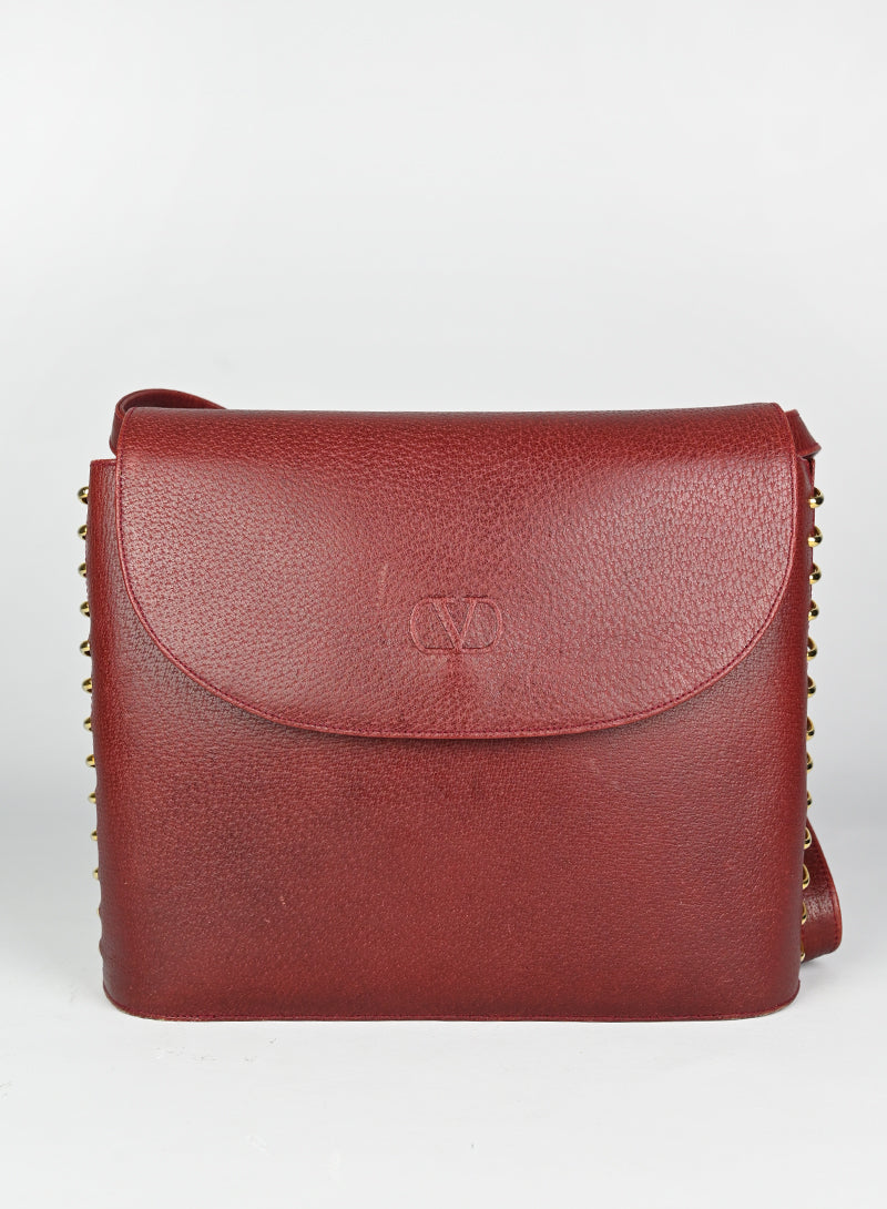 Valentino Bordeaux Leather Handbag for Women - Elegant Designer Purse for Work, Party & Everyday Use