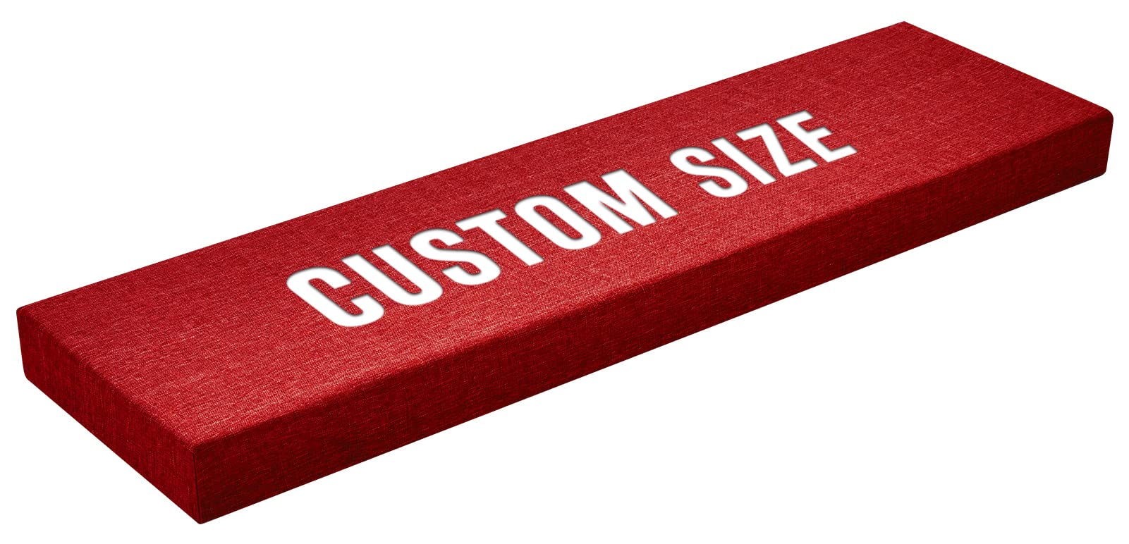 Custom Size Bench Cushion - Thick Upholstery Foam Bay Window Seat Cushion for Indoor/Outdoor Sofa, Patio Furniture - Durable & Comfortable Long Chair Cushion (Red, Custom Size) - Perfect for Bay Windows, Reading Nooks & Outdoor Lounging