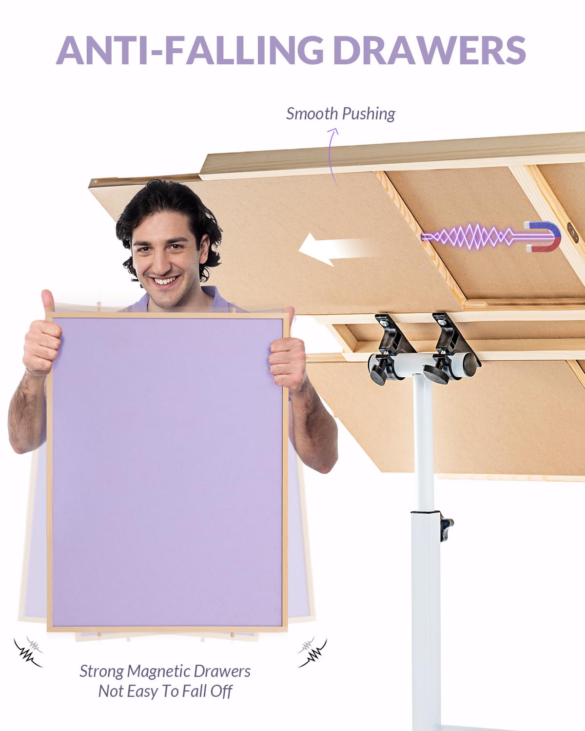 Portable Puzzle Table with Drawers - Adjustable Height Jigsaw Puzzle Board for Adults - 3-Tilting Angles, 1000-1500 Piece Capacity - Perfect for Family Game Night, Birthday Gifts for Women & Mom