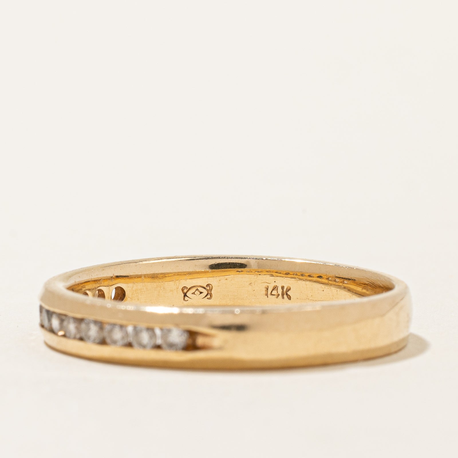 Channel Set Semi Eternity Diamond Wedding Band Ring - 0.26 Carat Total Weight (CTW) - Size 8 - Perfect for Anniversary Gifts, Bridal Jewelry & Special Occasions